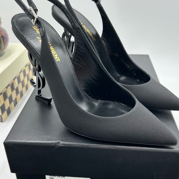 Saint Laurent Shoes - Women's Saint Laurent YSL OPYUM Slingback Heels. Size 38 (US 8)